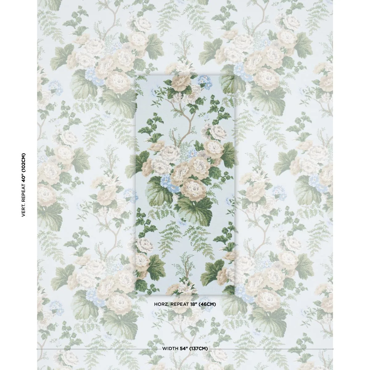 Schumacher 178113 Wycombe Park Sky fabric swatch
