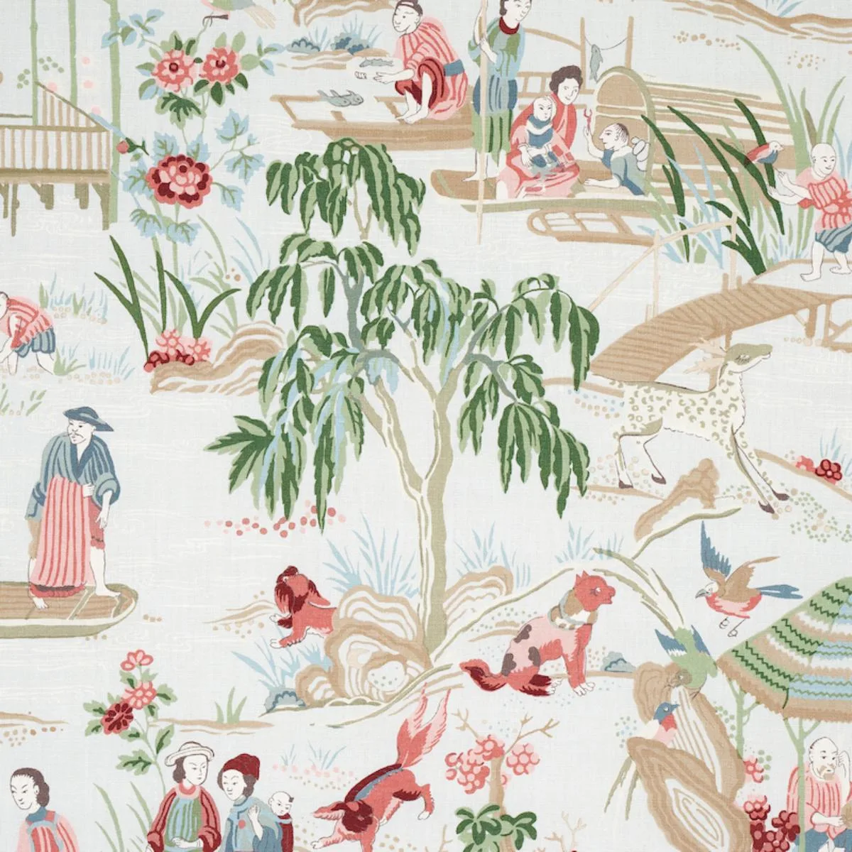 Schumacher 176773 Yangtze River Aqua fabric swatch
