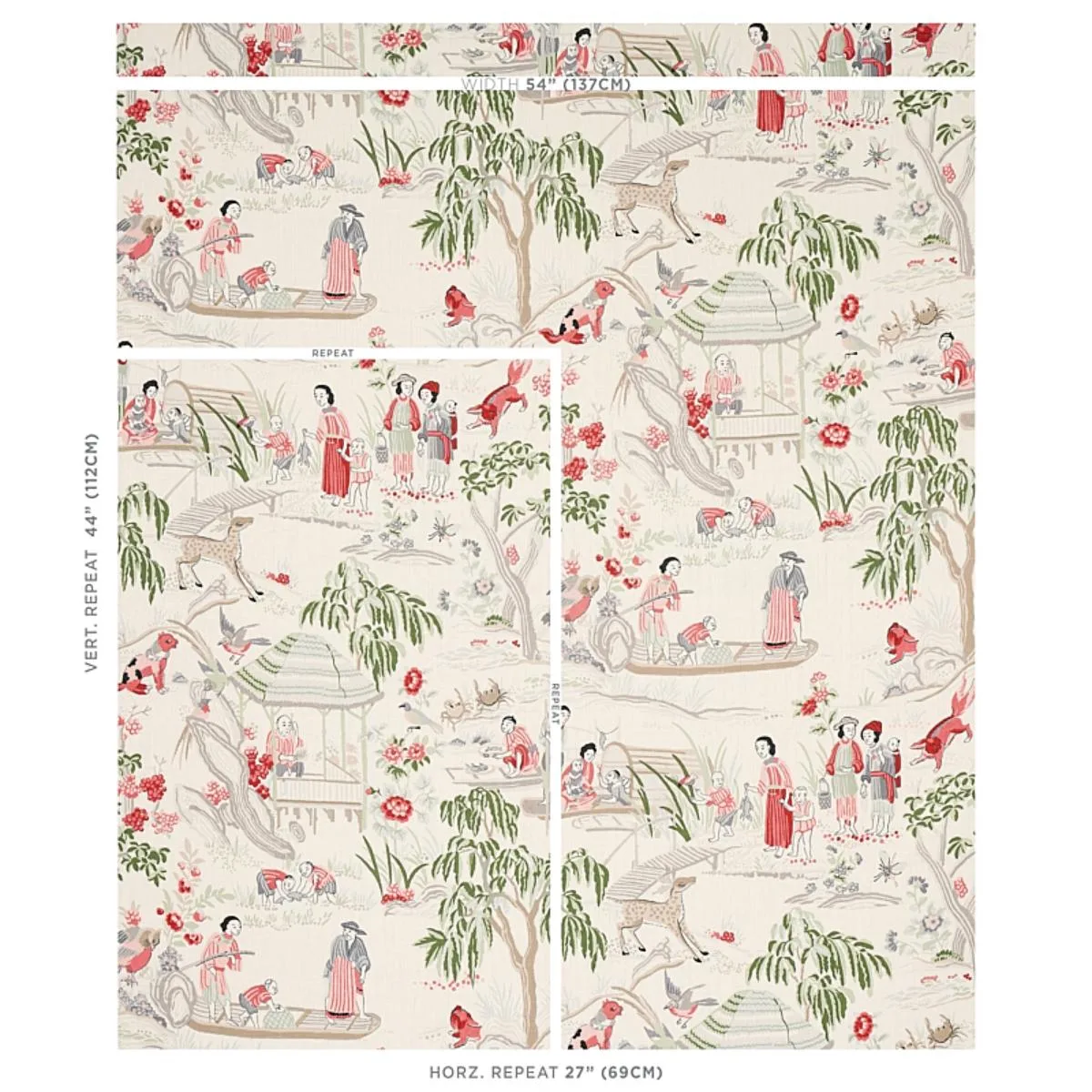 Schumacher 176774 Yangtze River Ivory fabric swatch