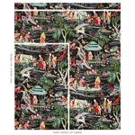 Schumacher 176771 Yangtze River Onyx fabric swatch