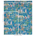 Schumacher 176775 Yangtze River Peacock fabric swatch