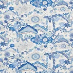 Schumacher 177010 Yume Blue fabric swatch