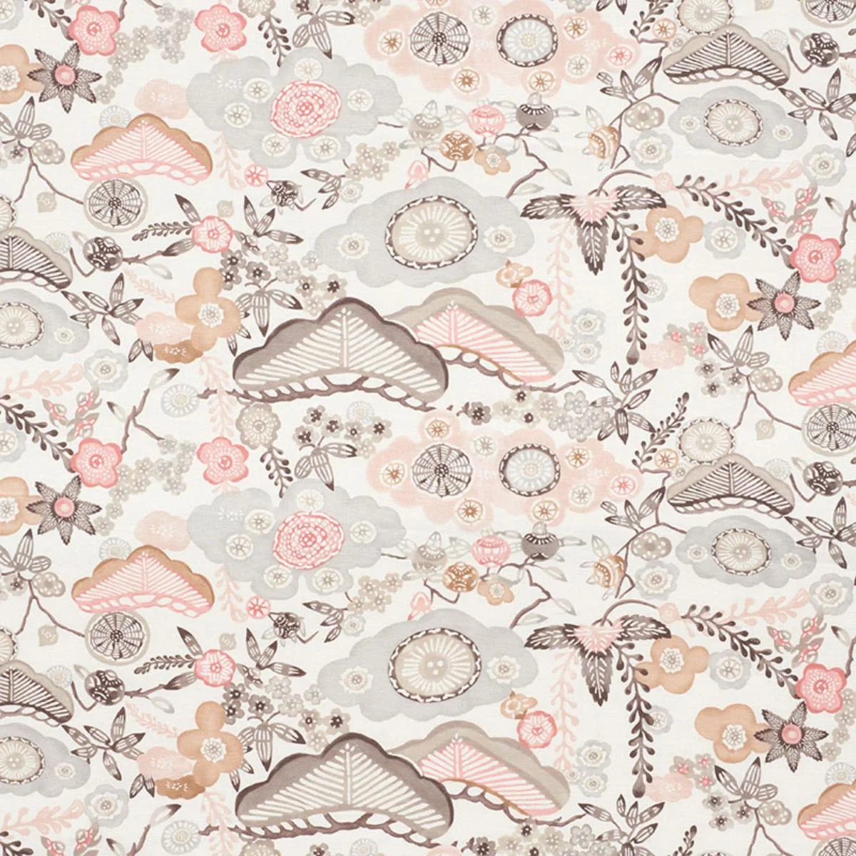 Schumacher 177012 Yume Blush fabric swatch