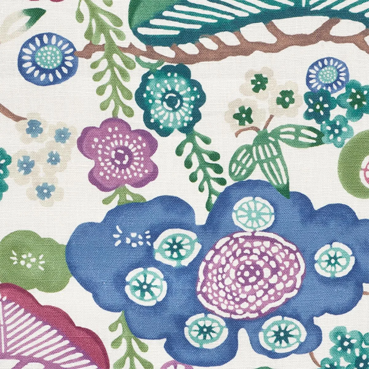 Schumacher 177011 Yume Emerald fabric swatch
