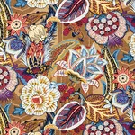 Schumacher 173520 Zanzibar Linen Print Cerulean fabric swatch