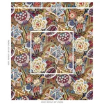 Schumacher 173520 Zanzibar Linen Print Cerulean fabric swatch