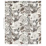 Schumacher 173524 Zanzibar Linen Print Ebony & Mocha fabric swatch