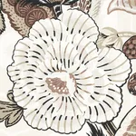 Schumacher 173524 Zanzibar Linen Print Ebony & Mocha fabric swatch