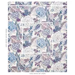 Schumacher 173523 Zanzibar Linen Print Hyacinth fabric swatch