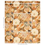 Schumacher 173522 Zanzibar Linen Print Sandalwood fabric swatch