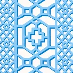 Schumacher 175748 Zanzibar Trellis Blue fabric swatch