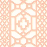 Schumacher 175747 Zanzibar Trellis Coral fabric swatch