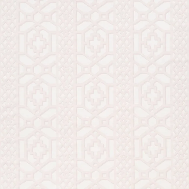 Schumacher 175743 Zanzibar Trellis Matte Blush fabric swatch