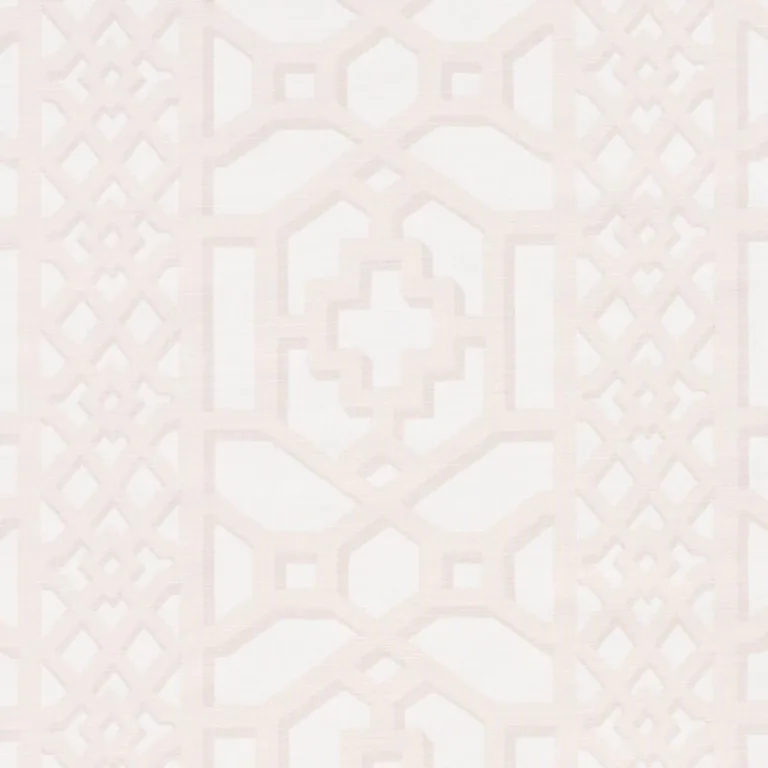 Schumacher 175743 Zanzibar Trellis Matte Blush fabric swatch