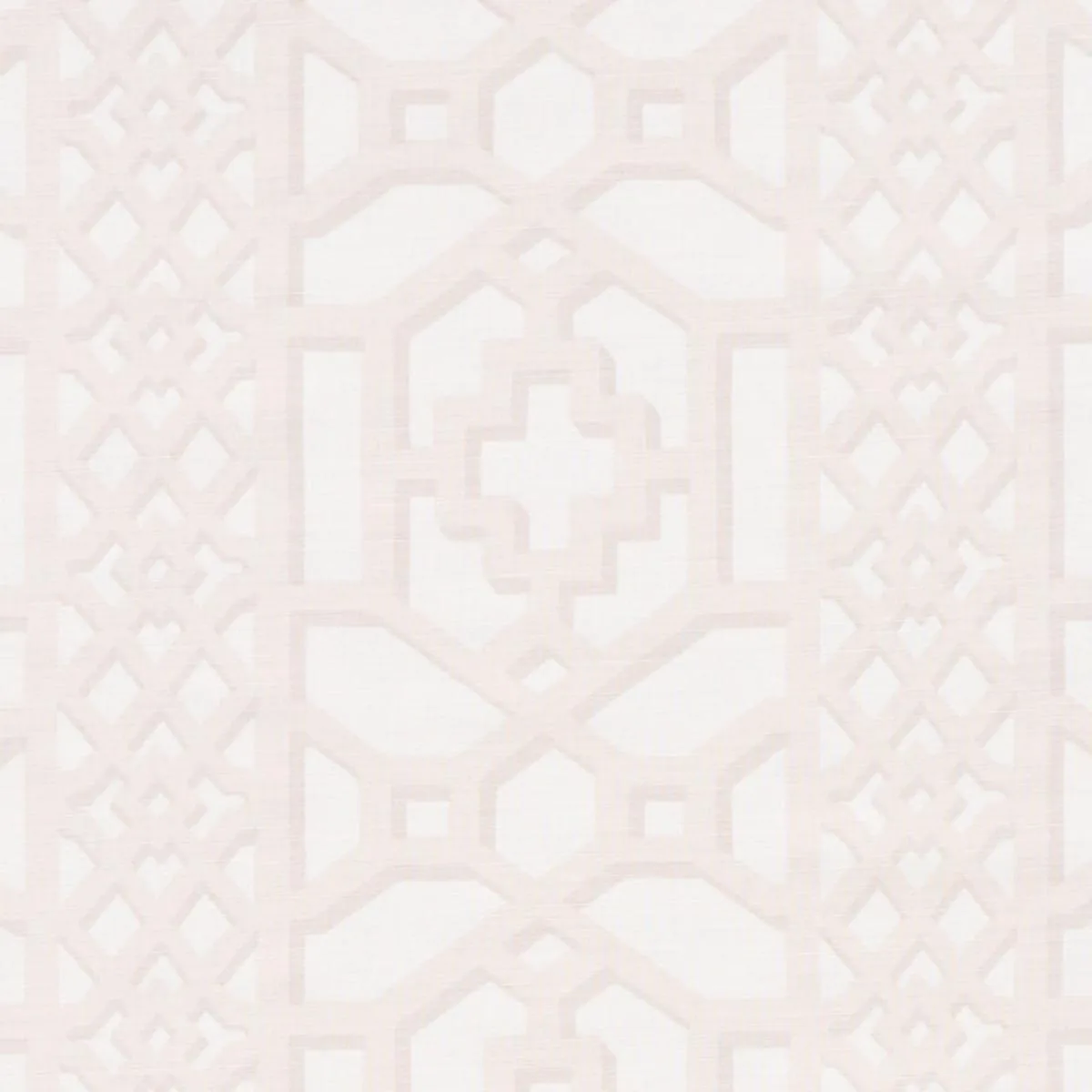 Schumacher 175743 Zanzibar Trellis Matte Blush fabric swatch