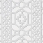 Schumacher 175745 Zanzibar Trellis Matte Cloud fabric swatch
