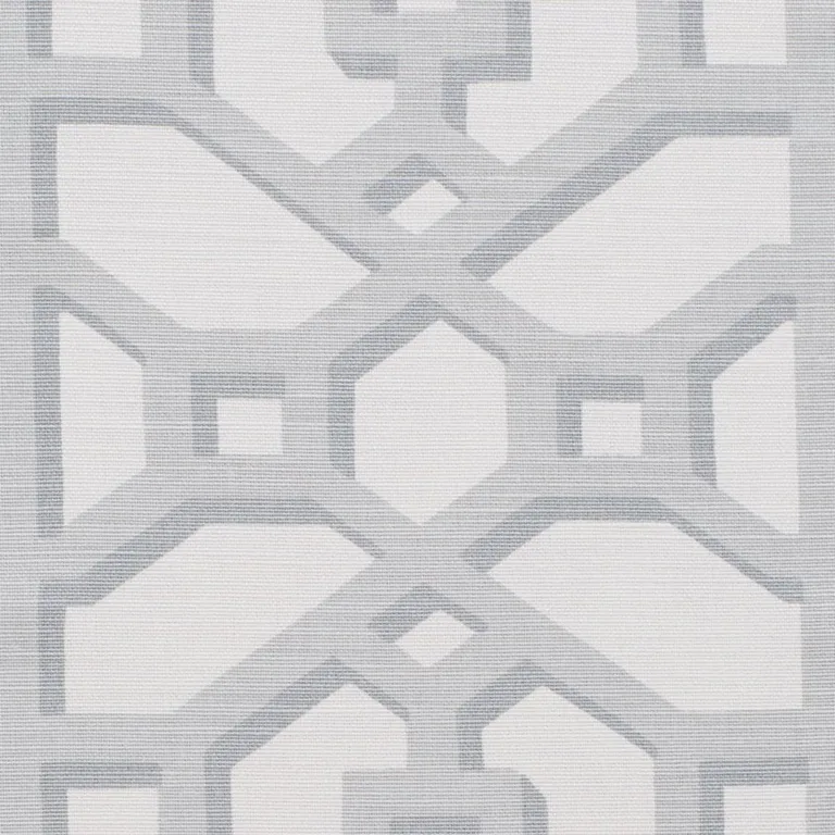 Schumacher 175745 Zanzibar Trellis Matte Cloud fabric swatch