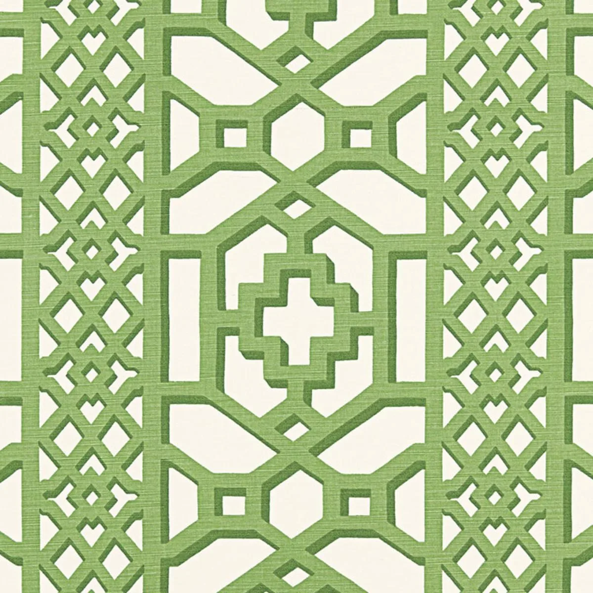 Schumacher 175741 Zanzibar Trellis Matte Jade fabric swatch