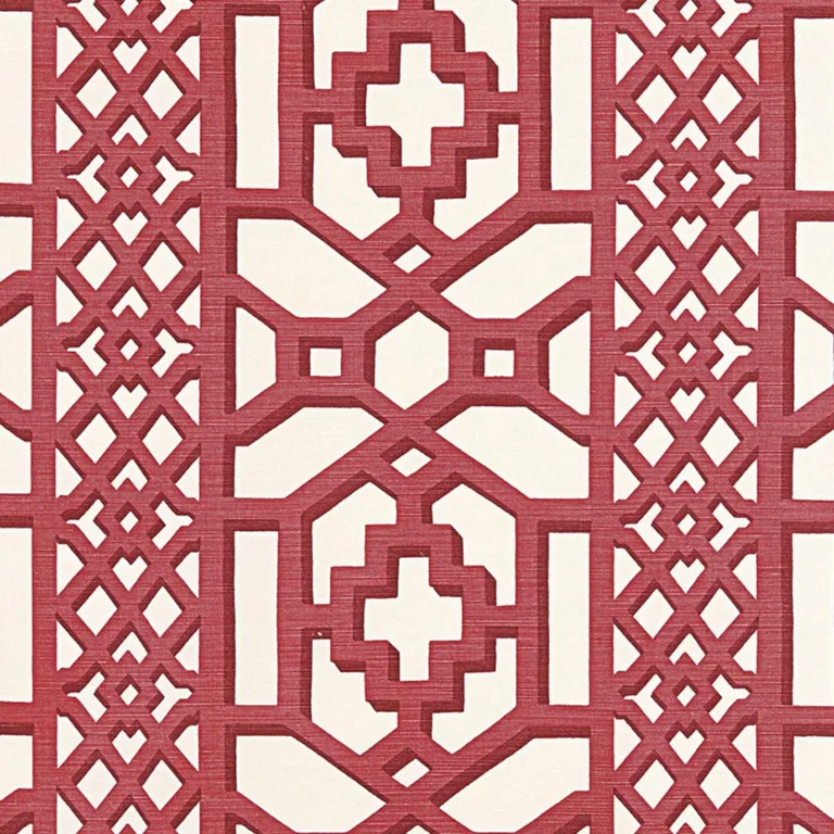 Schumacher 175742 Zanzibar Trellis Matte Lacquer fabric swatch