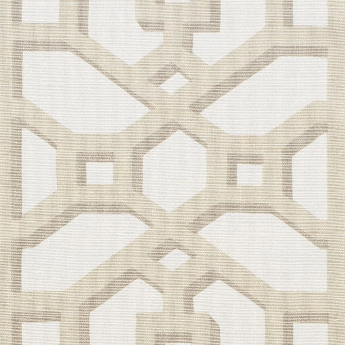 Schumacher 175744 Zanzibar Trellis Matte Sand fabric swatch