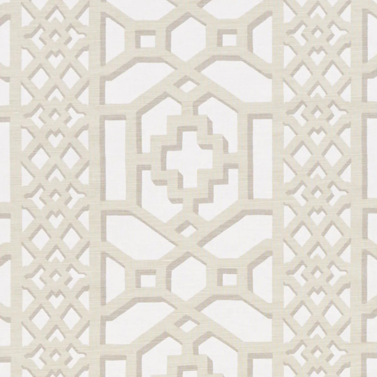 Schumacher 175744 Zanzibar Trellis Matte Sand fabric swatch
