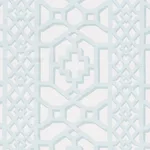 Schumacher 175746 Zanzibar Trellis Matte Winter Mint fabric swatch