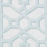 Schumacher 175746 Zanzibar Trellis Matte Winter Mint fabric swatch