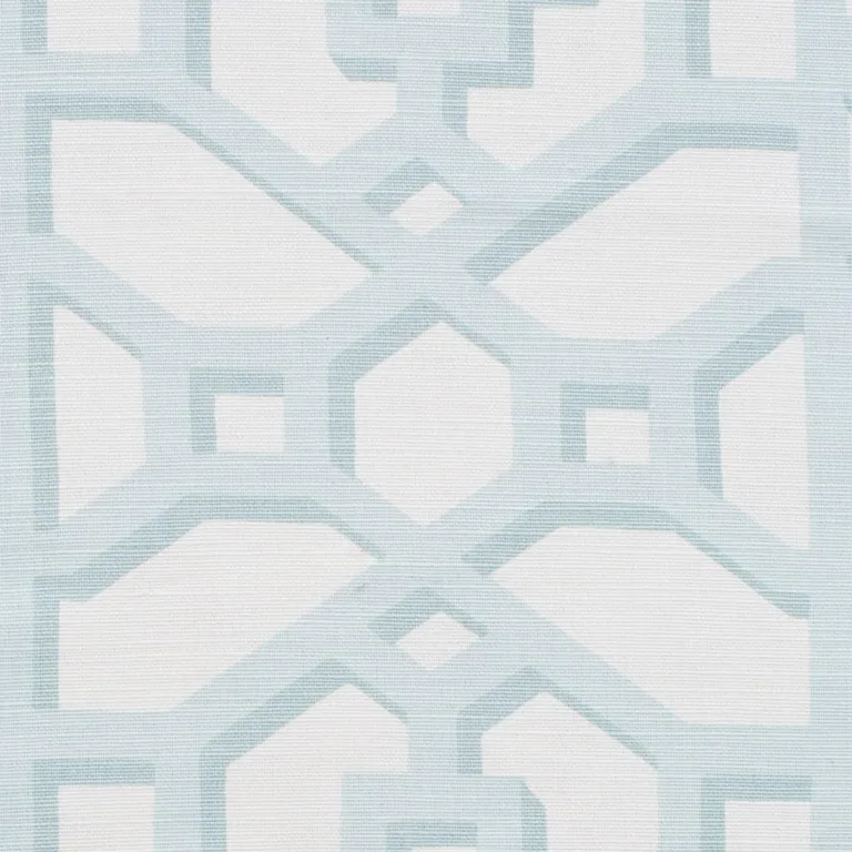 Schumacher 175746 Zanzibar Trellis Matte Winter Mint fabric swatch