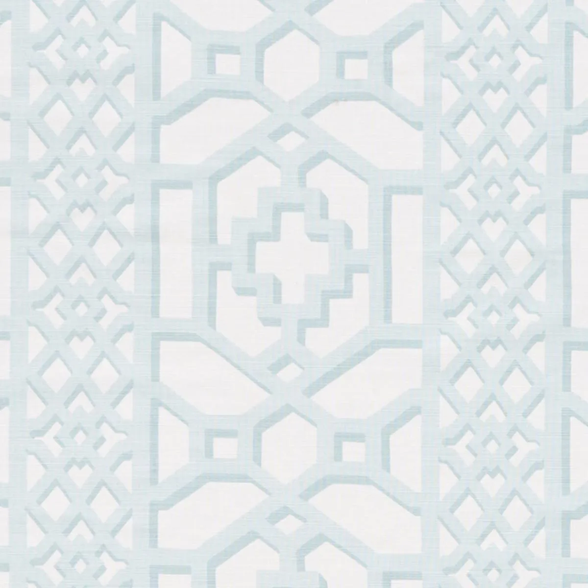 Schumacher 175746 Zanzibar Trellis Matte Winter Mint fabric swatch