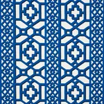 Schumacher 175749 Zanzibar Trellis Navy fabric swatch