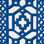Schumacher 175749 Zanzibar Trellis Navy fabric swatch