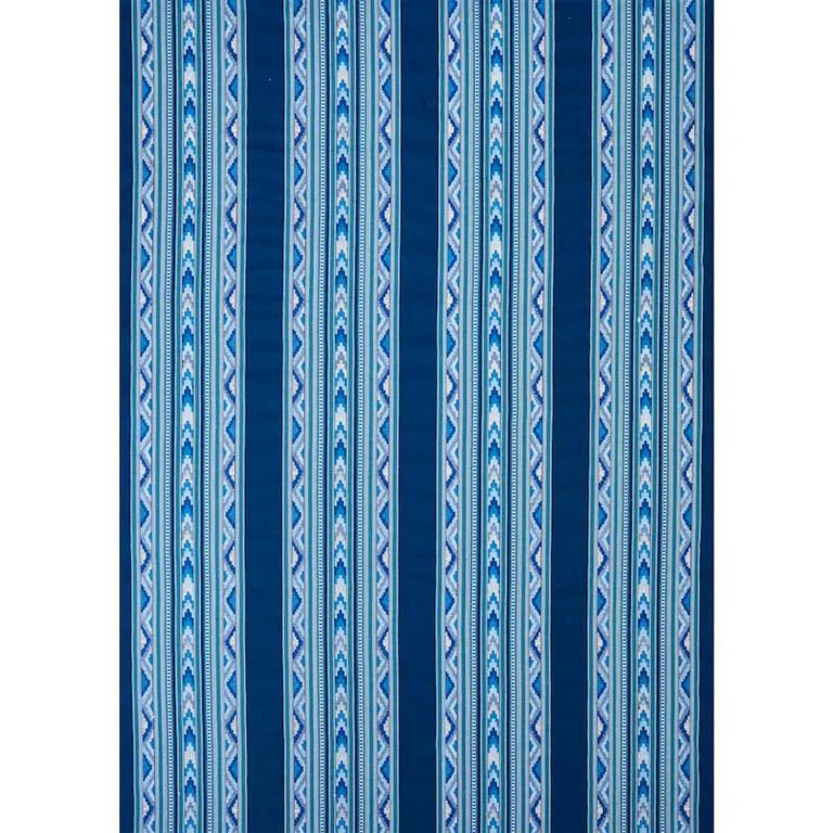 Schumacher 78390 Zarzuela Stripe Embroidery Indigo fabric swatch