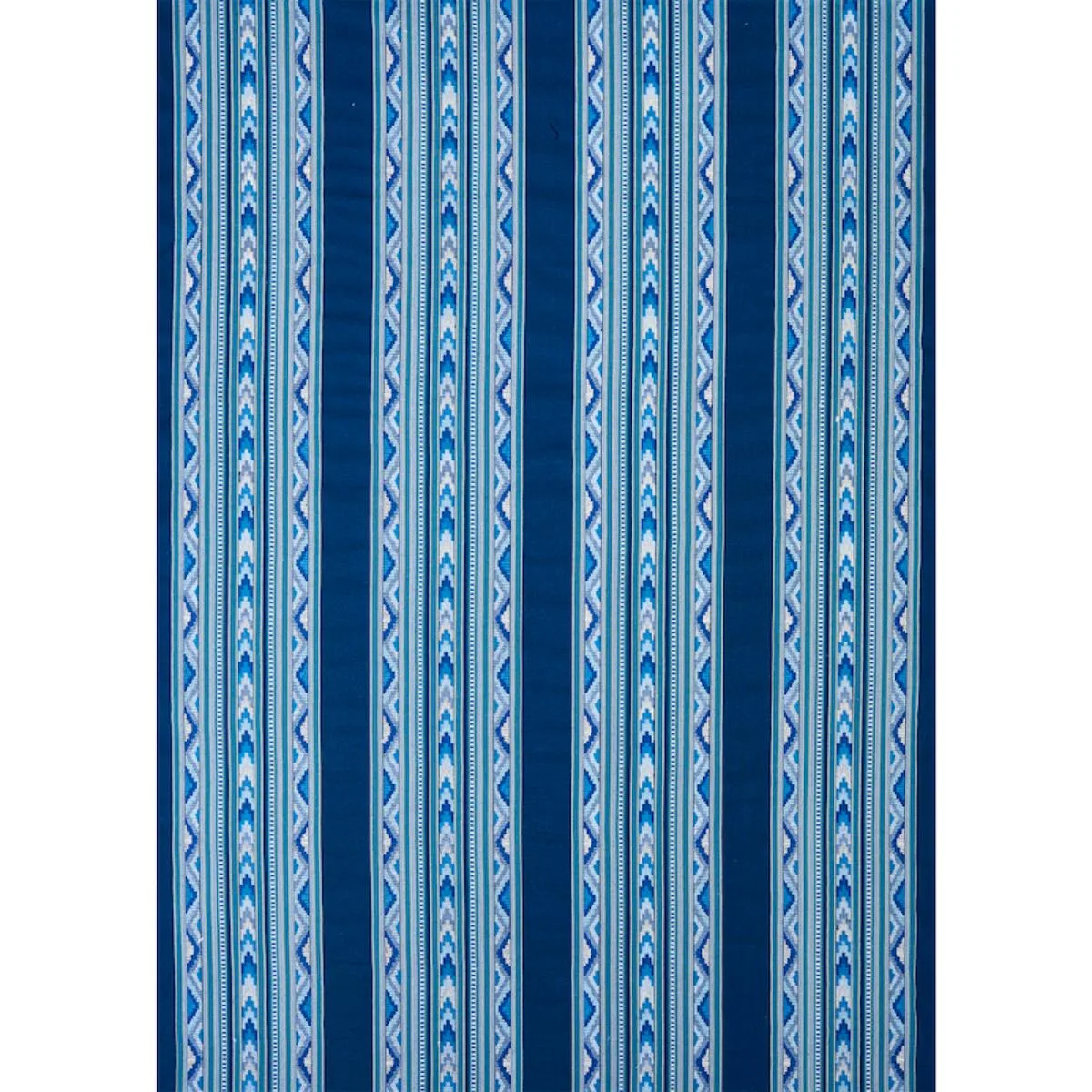 Schumacher 78390 Zarzuela Stripe Embroidery Indigo fabric swatch