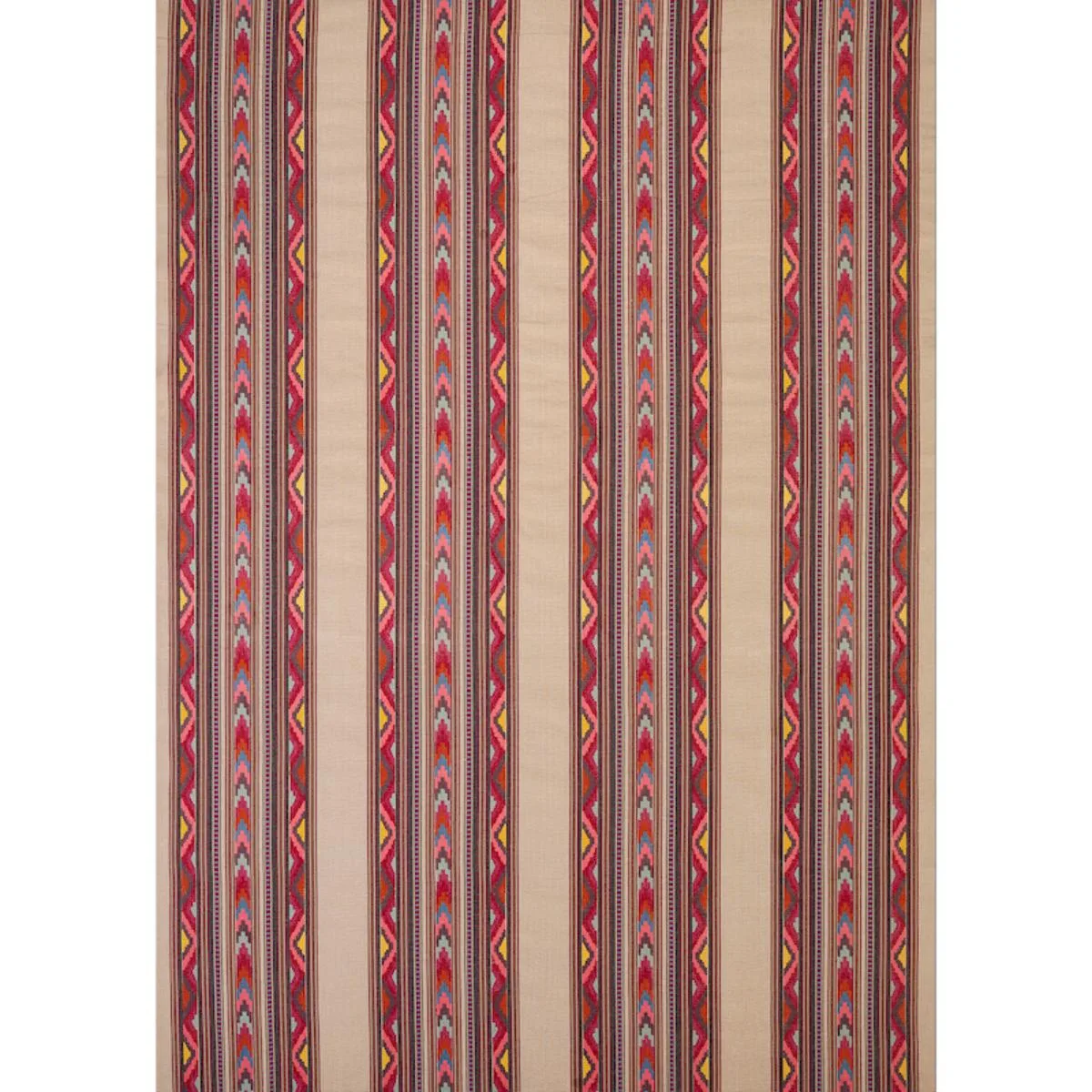 Schumacher 78392 Zarzuela Stripe Embroidery Multi fabric swatch