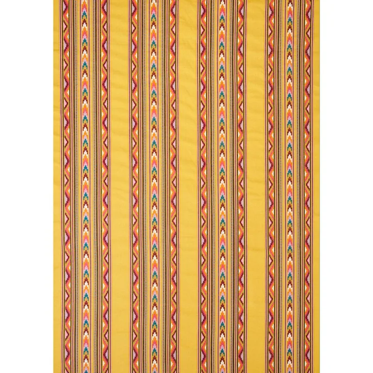 Schumacher 78391 Zarzuela Stripe Embroidery Saffron fabric swatch