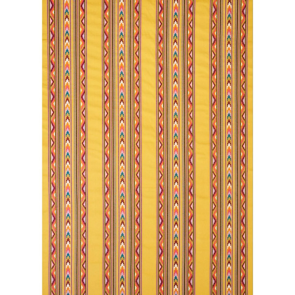 Schumacher 78391 Zarzuela Stripe Embroidery Saffron fabric swatch