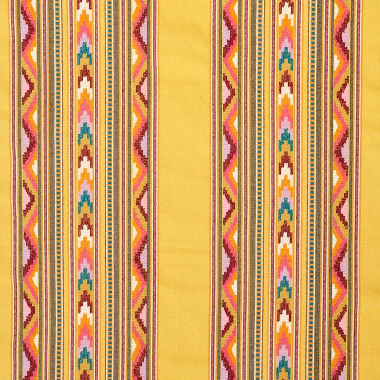 Schumacher 78391 Zarzuela Stripe Embroidery Saffron fabric swatch