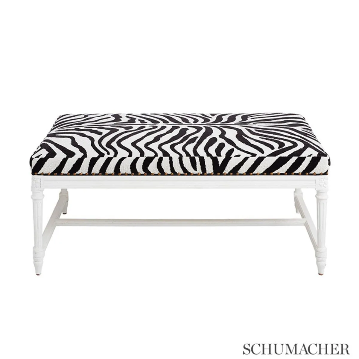 Schumacher 43491 Ze'bre éPinglé Black/Ecru fabric swatch