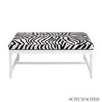Schumacher 43492 Ze'bre éPinglé Java/Ivory fabric swatch