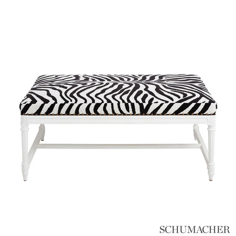 Schumacher 43492 Ze'bre éPinglé Java/Ivory fabric swatch
