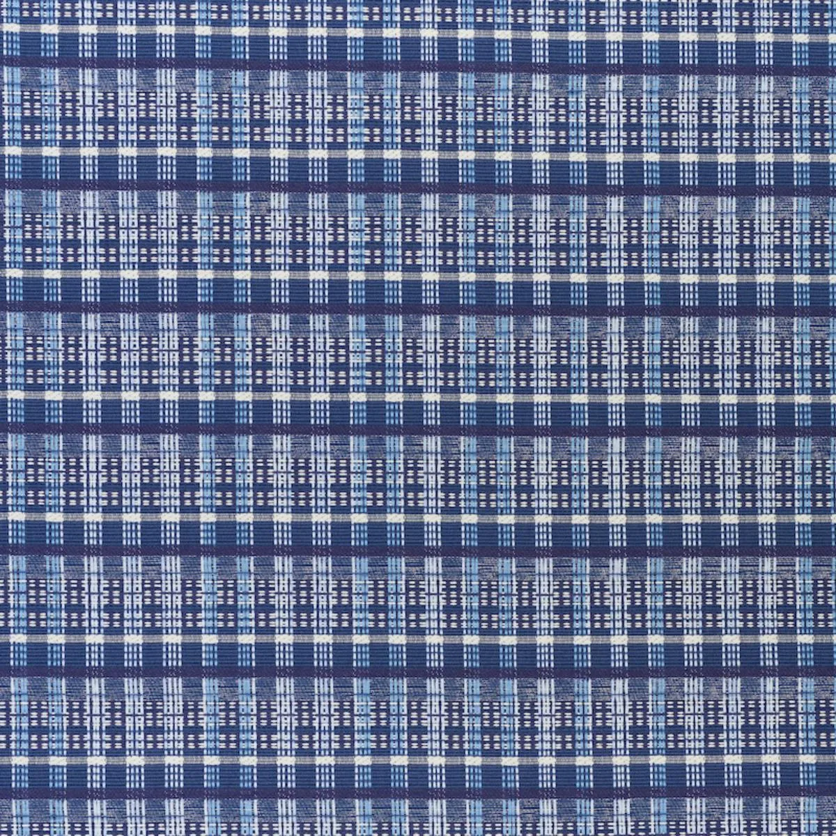Schumacher 79070 Zealand Check Denim fabric swatch