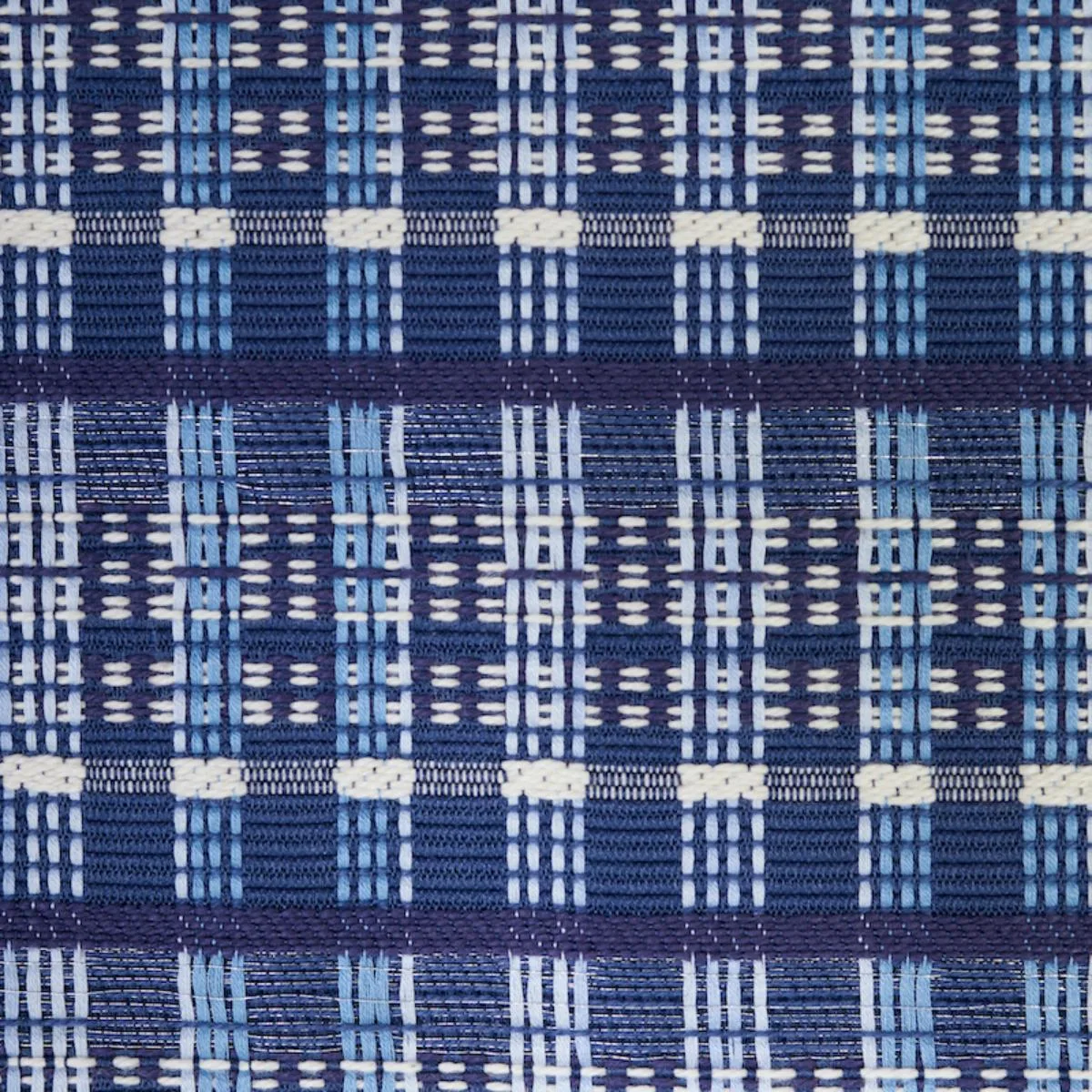 Schumacher 79070 Zealand Check Denim fabric swatch