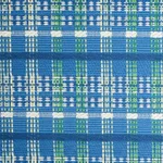 Schumacher 79071 Zealand Check Peacock fabric swatch