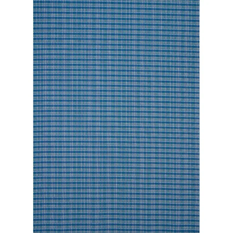 Schumacher 79071 Zealand Check Peacock fabric swatch