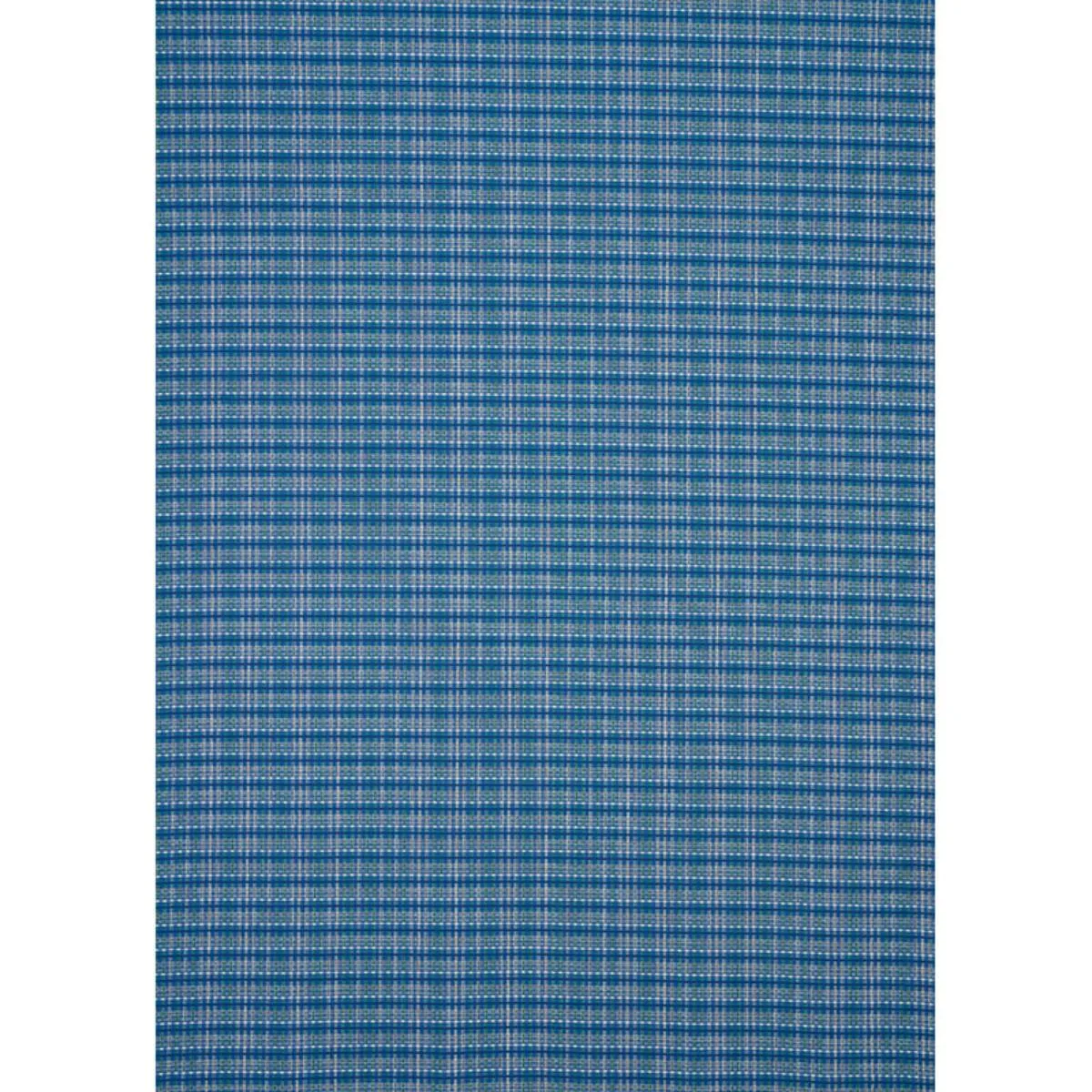 Schumacher 79071 Zealand Check Peacock fabric swatch