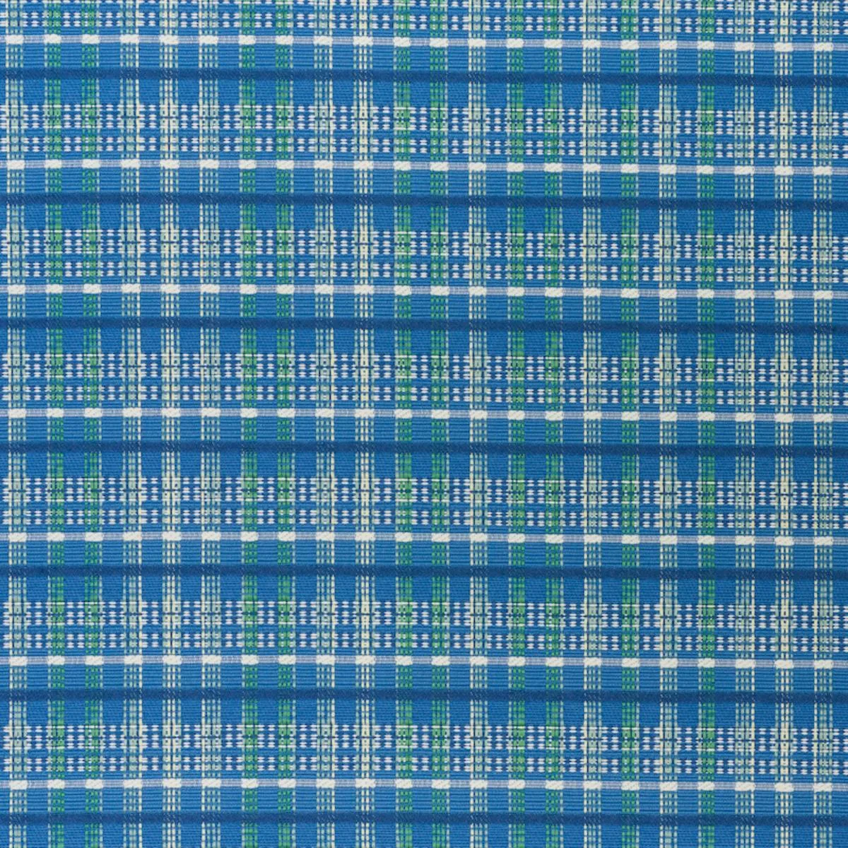 Schumacher 79071 Zealand Check Peacock fabric swatch