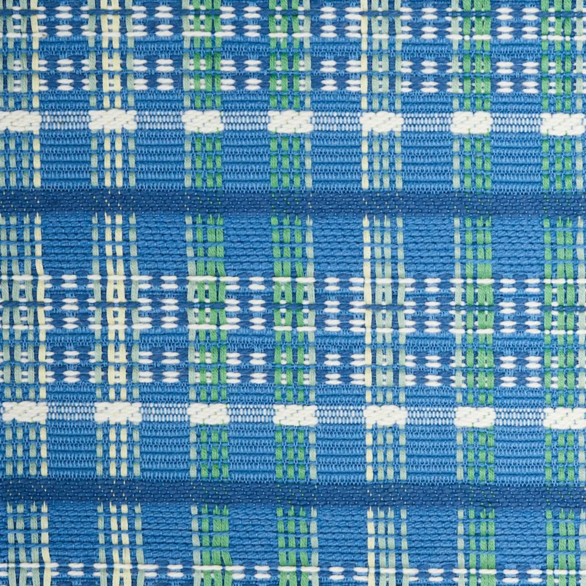Schumacher 79071 Zealand Check Peacock fabric swatch