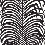 Schumacher 174872 Zebra Palm Ebony fabric swatch