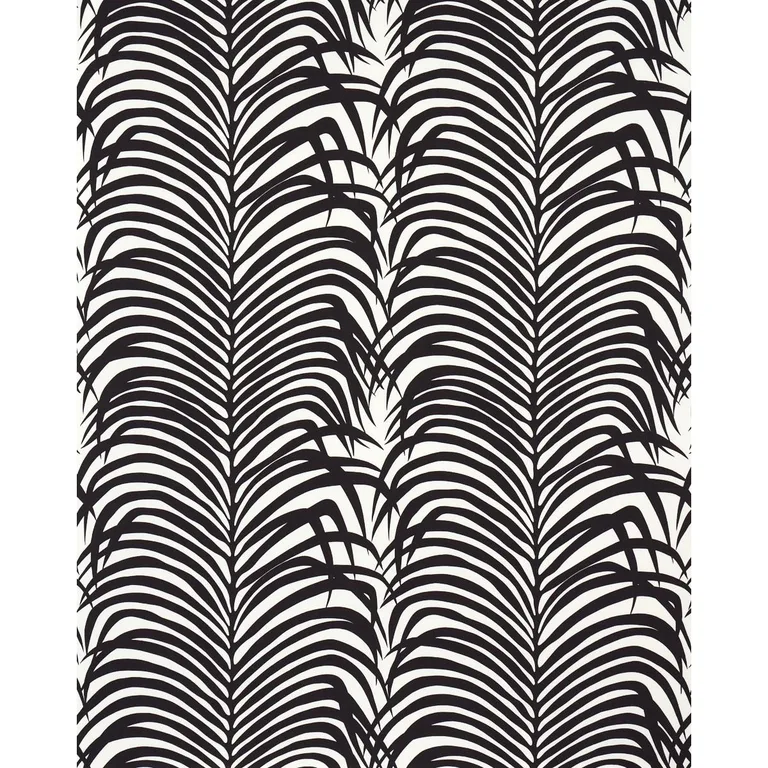 Schumacher 174872 Zebra Palm Ebony fabric swatch