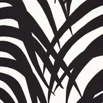 Schumacher 174872 Zebra Palm Ebony fabric swatch